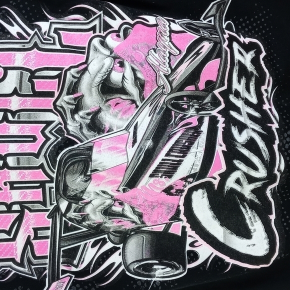 Small Ms Skull Crusher drag racing black and pink short sleeve tee - Picture 7 of 7